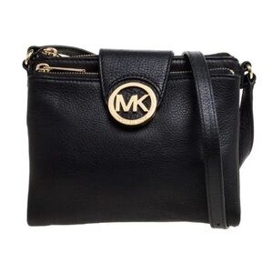 Michael Kors Fulton black  Leather Crossbody Bag